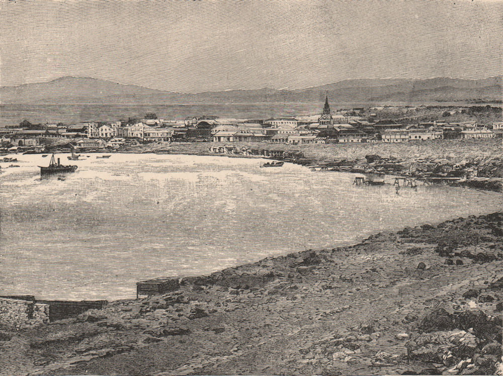 General view of Caldera. Chile 1885 old antique vintage print picture